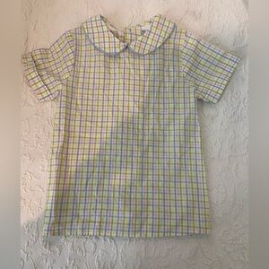 Kids Plaid Shirt with Peter Pan Collar